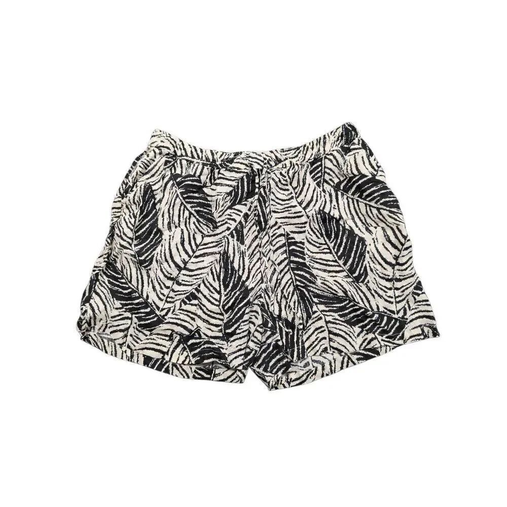 Cynthia Rowley Tropical Print Linen Shorts Women's 2X